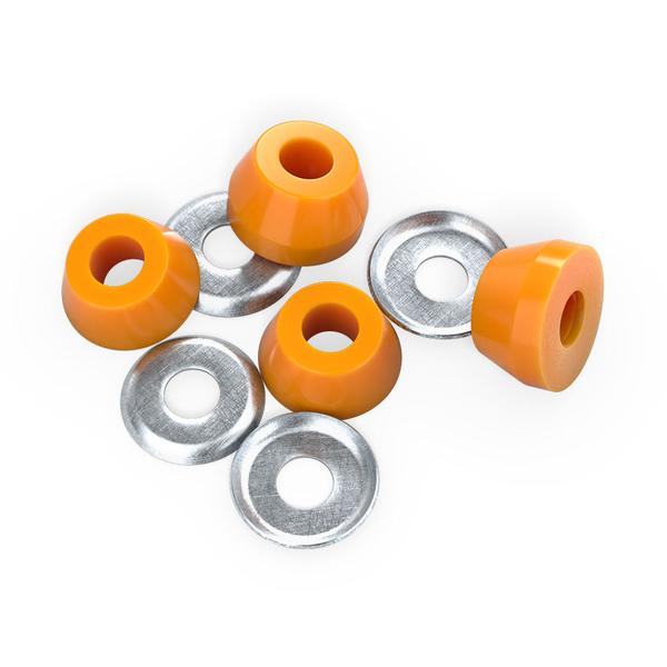 Independent Standard Conical Cushion Bushings 2 Pair w/ Washers 90a Medium Orange
