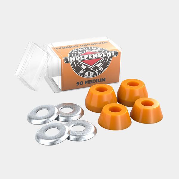 Independent Standard Conical Cushion Bushings 2 Pair w/ Washers 90a Medium Orange
