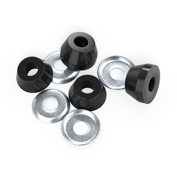 Independent Standard Conical Cushion Bushings 2 Pair w/ Washers 94a Hard Black