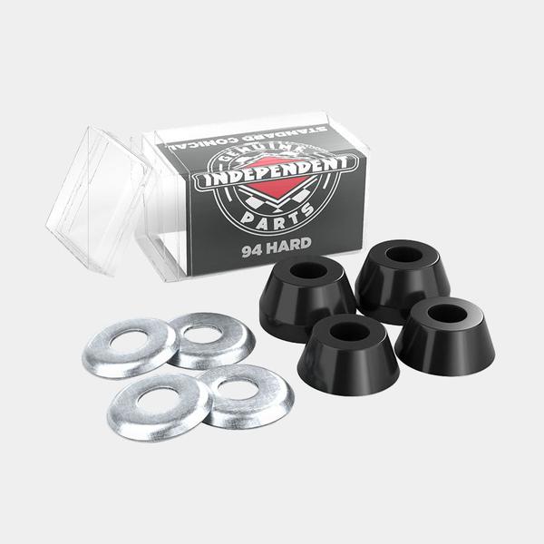 Independent Standard Conical Cushion Bushings 2 Pair w/ Washers 94a Hard Black