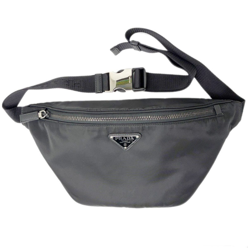 Prada Re-Nylon Sapphia Leather Belt Bag Black