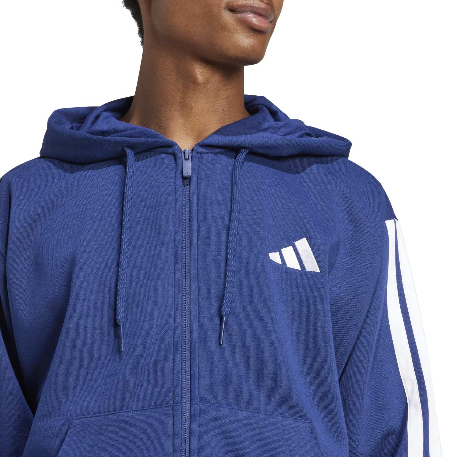 Essentials 3 Stripes Fleece FZ Hoody - Mens