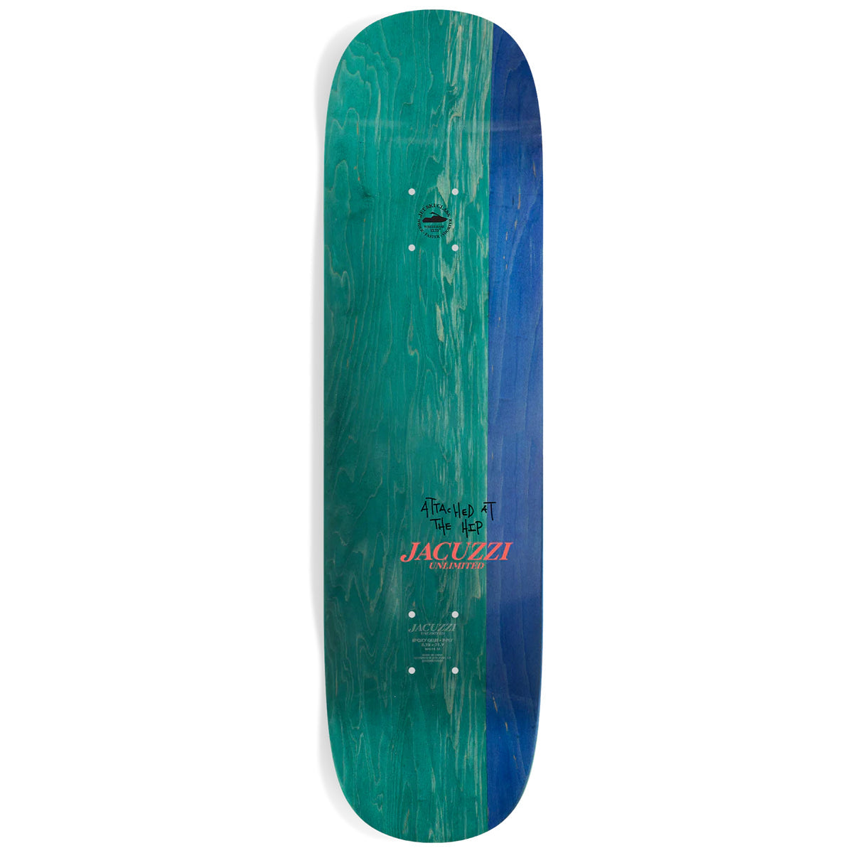 Jacuzzi Skateboard Deck Carabiner Jet Ski Yellow 9.0" x 31.8"