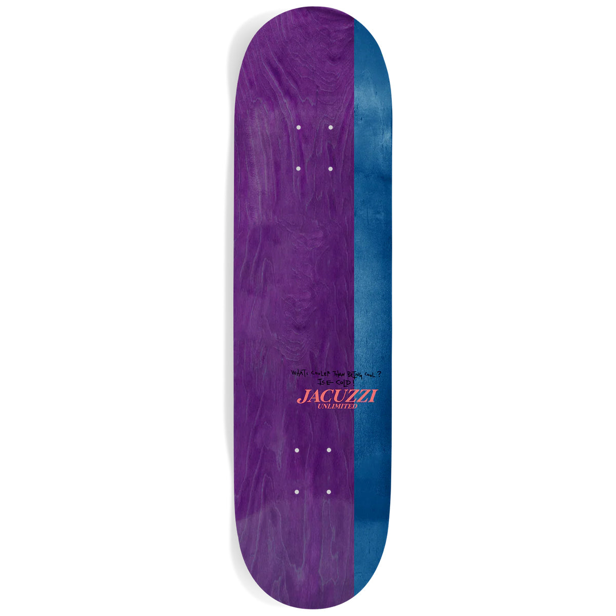 Jacuzzi Skateboard Deck Ice Font Jet Ski Pink 8.5" x 31.5"