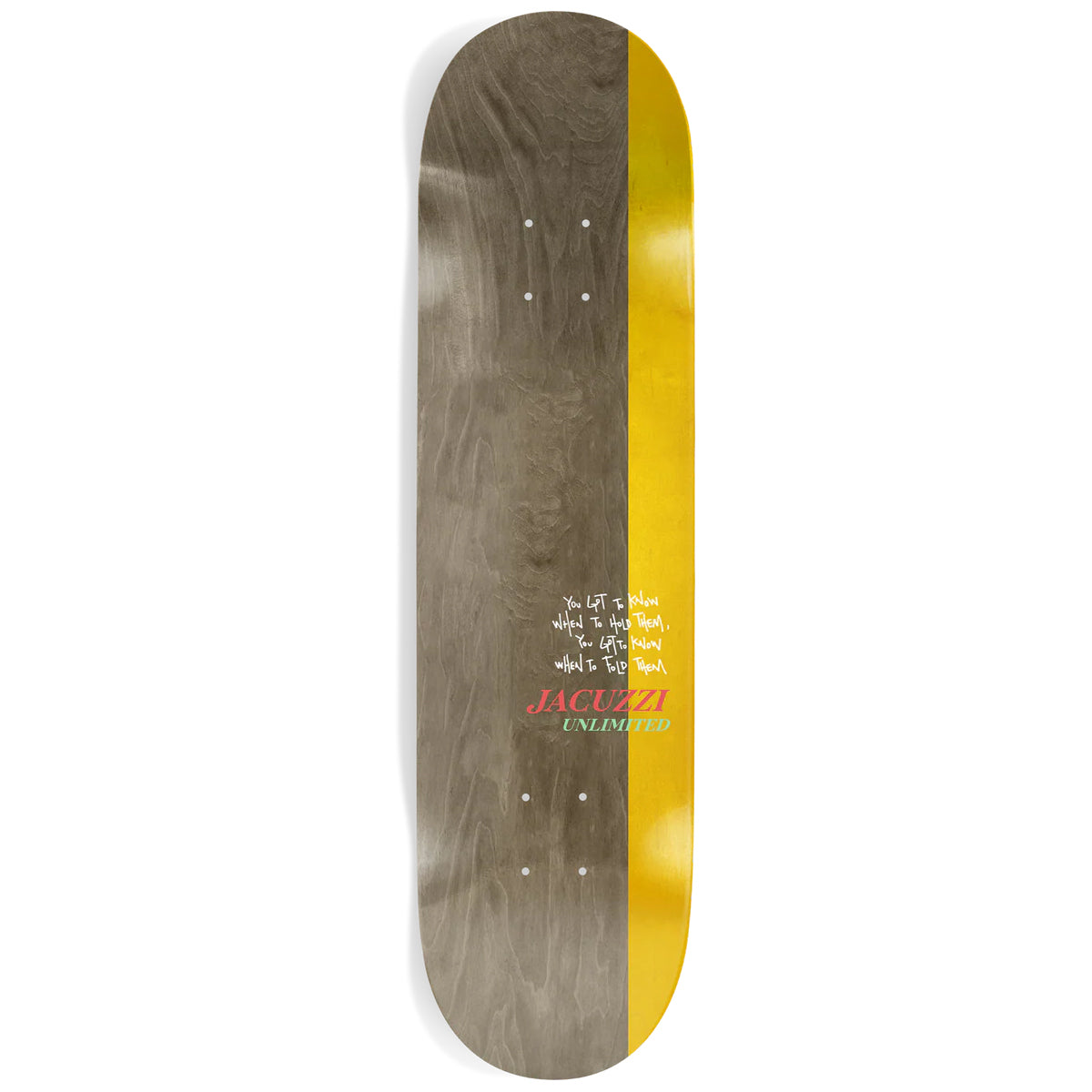 Jacuzzi Skateboard Deck Michael Pulizzi Hold Em Green 8.375" x 32.1"