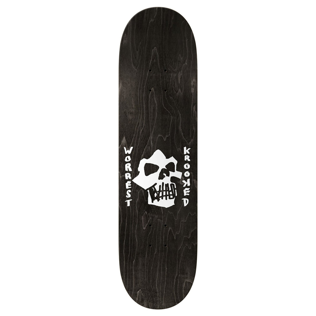 Krooked Skateboard Deck Worrest Skull and Bolts Twin Tail Slick 8.3" x 31.9"