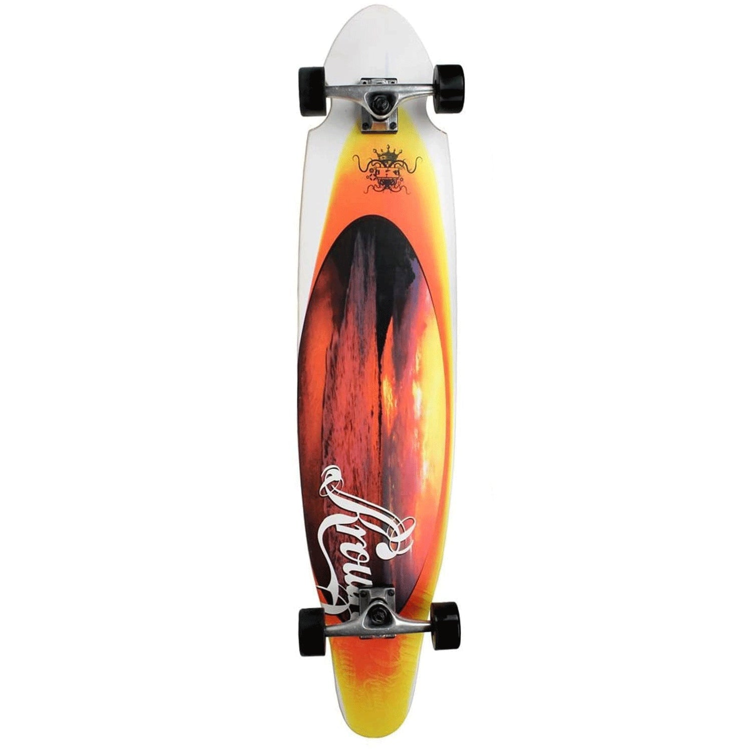 Krown Longboard Complete Kicktail Orange Sunset