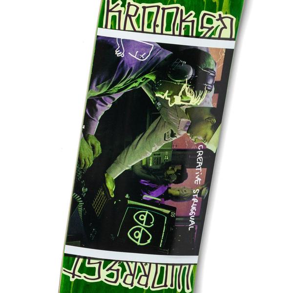 Krooked Skateboards Bobby Worrest Struggual DBX Basalt Deck 8.25" Glow Ink
