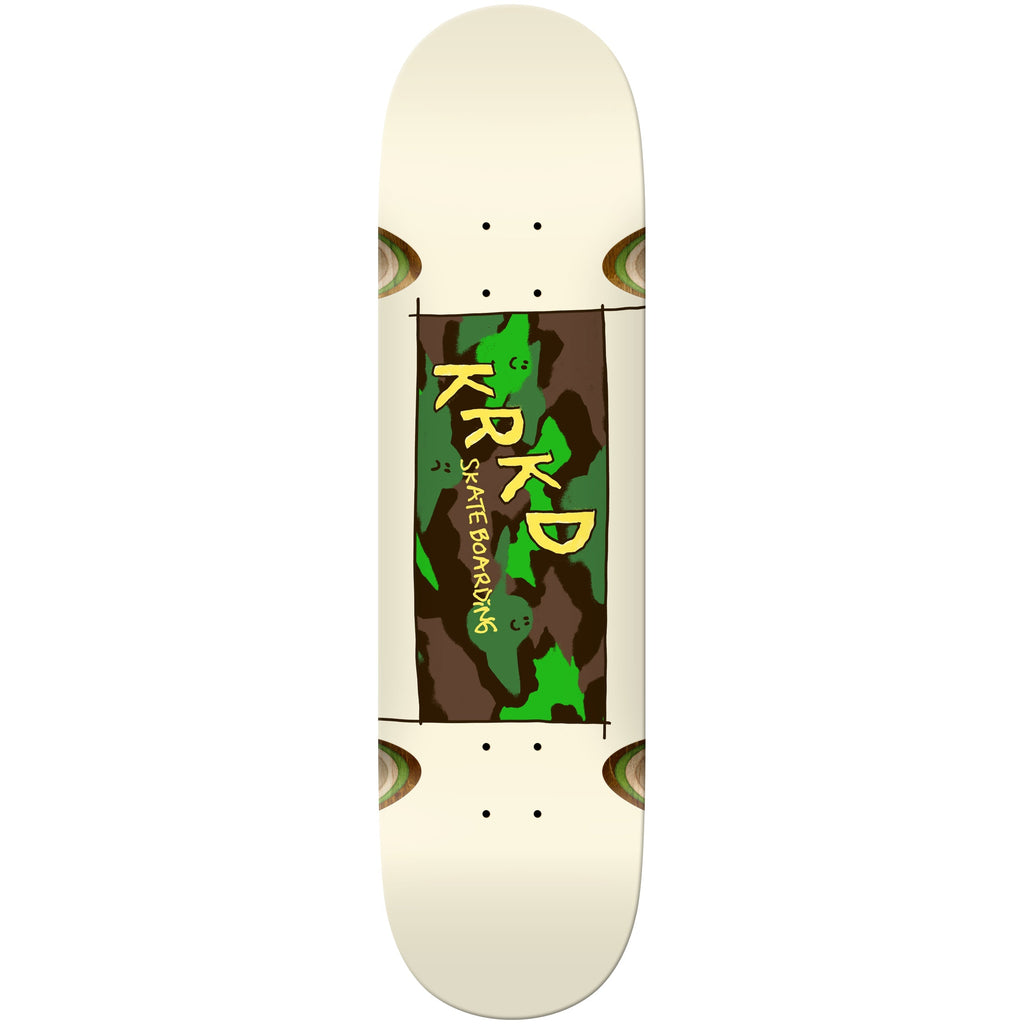 Krooked Skateboard Deck Kamo Wheel Wells White 8.5" x 31.85"