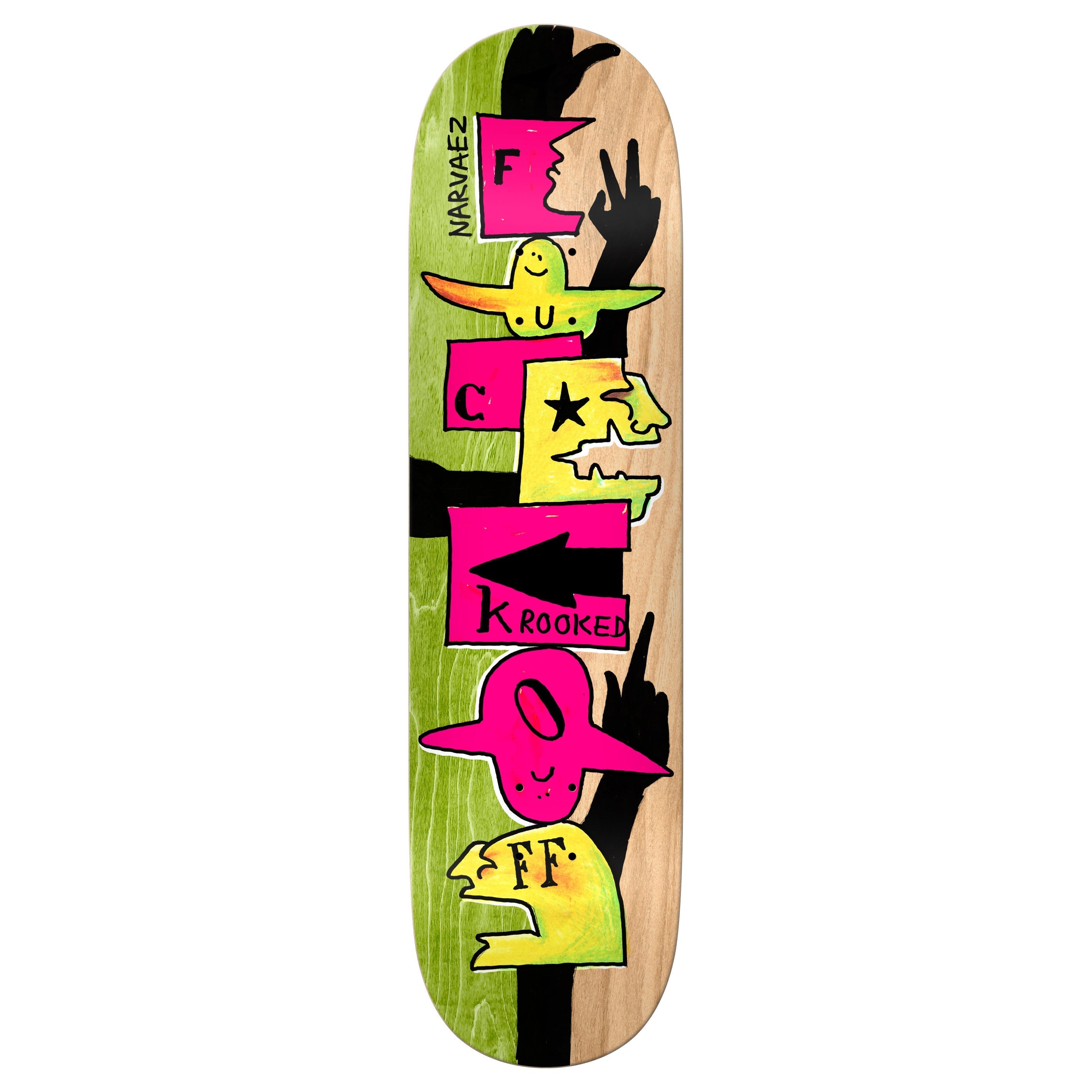 Krooked Skateboard Deck Navarez F Off 8.38" x 32.25"