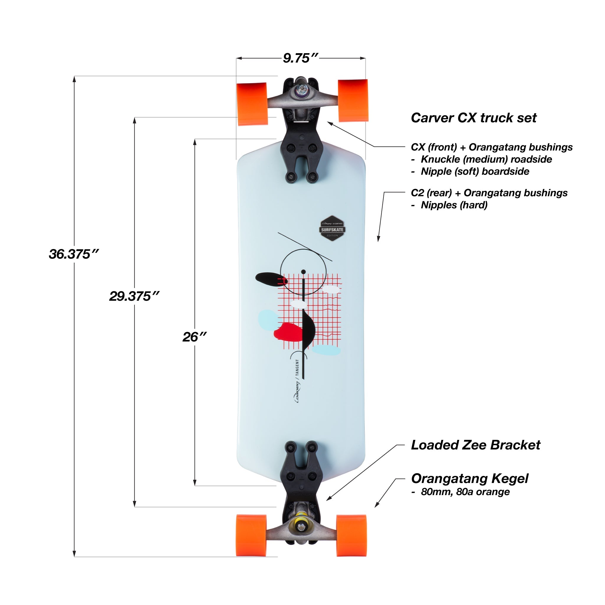 Loaded Tangent Surfskate Complete
