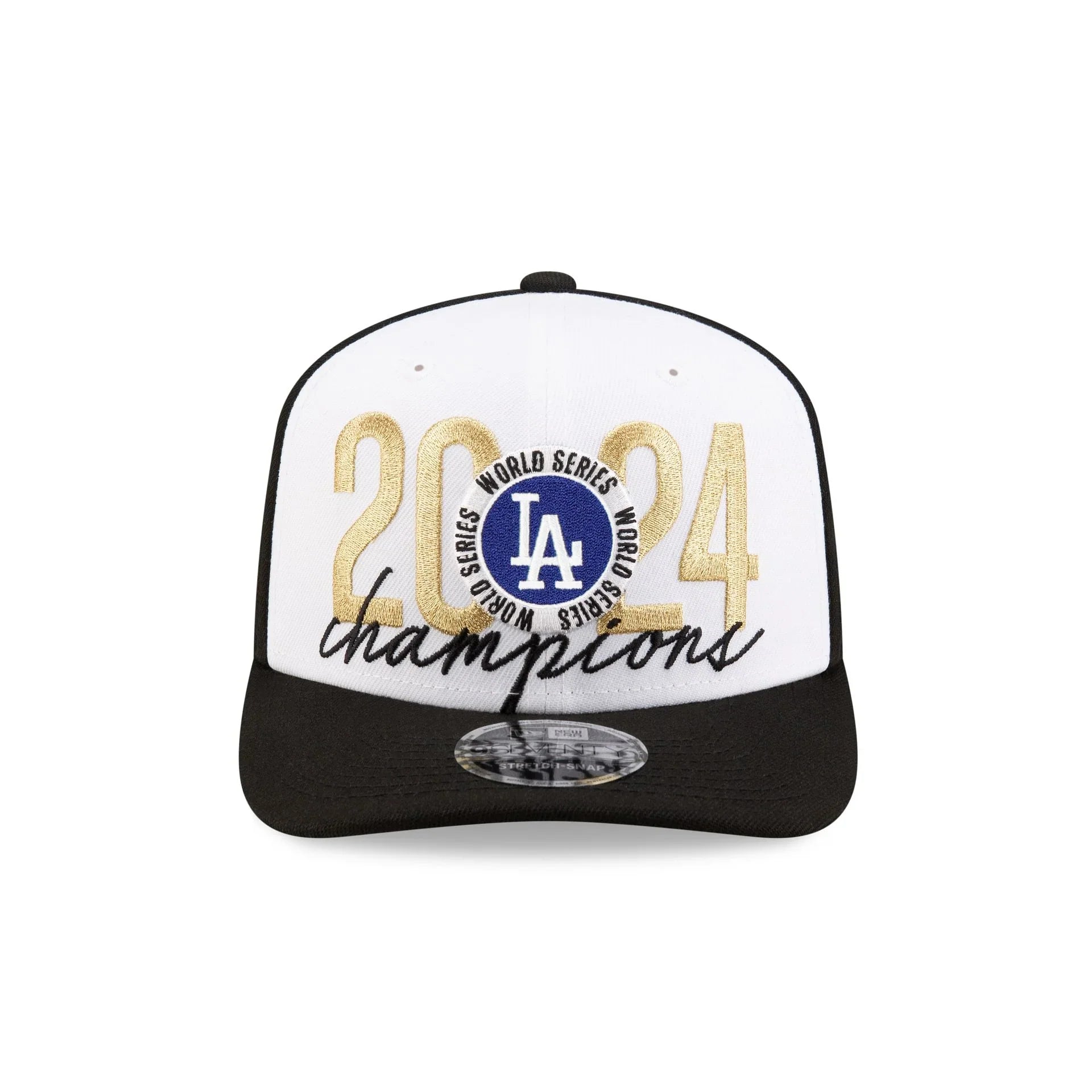 Los Angeles Dodgers MLB New Era Men's White/Black 9Seventy 2024 World Series Champions Locker Room Snapback