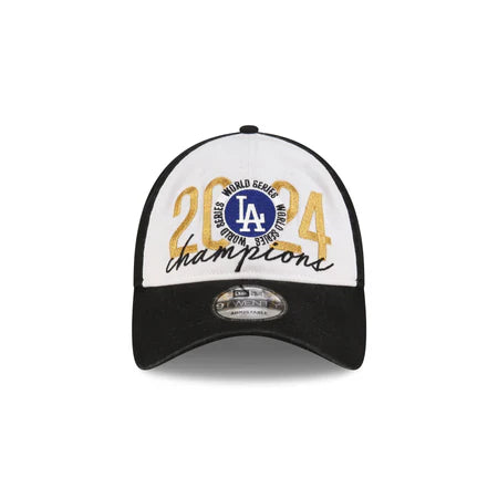 Los Angeles Dodgers MLB New Era Men's White/Black 9Twenty 2024 World Series Champions Locker Room Adjustable Hat