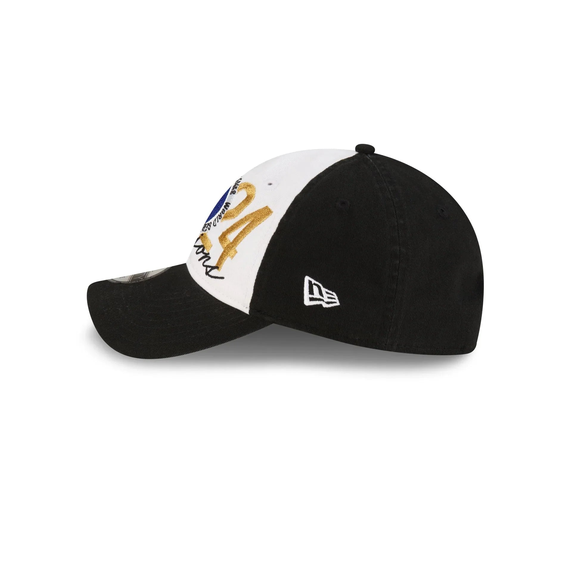 Los Angeles Dodgers MLB New Era Men's White/Black 9Twenty 2024 World Series Champions Locker Room Adjustable Hat