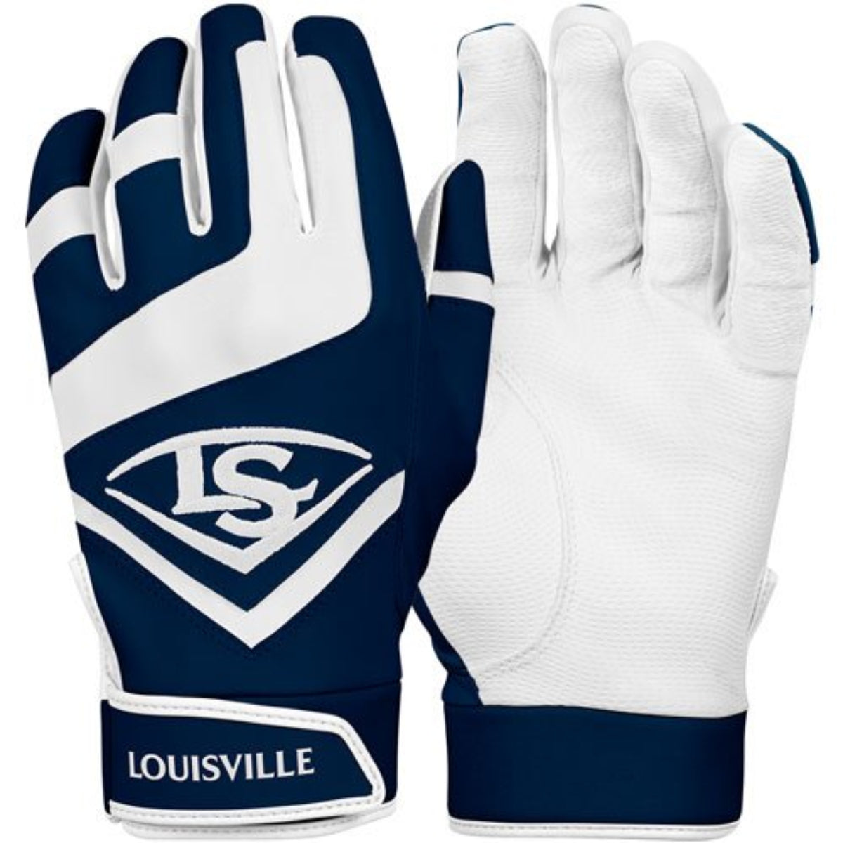 Louisville Slugger Adult Genuine Batting Gloves - Navy / White