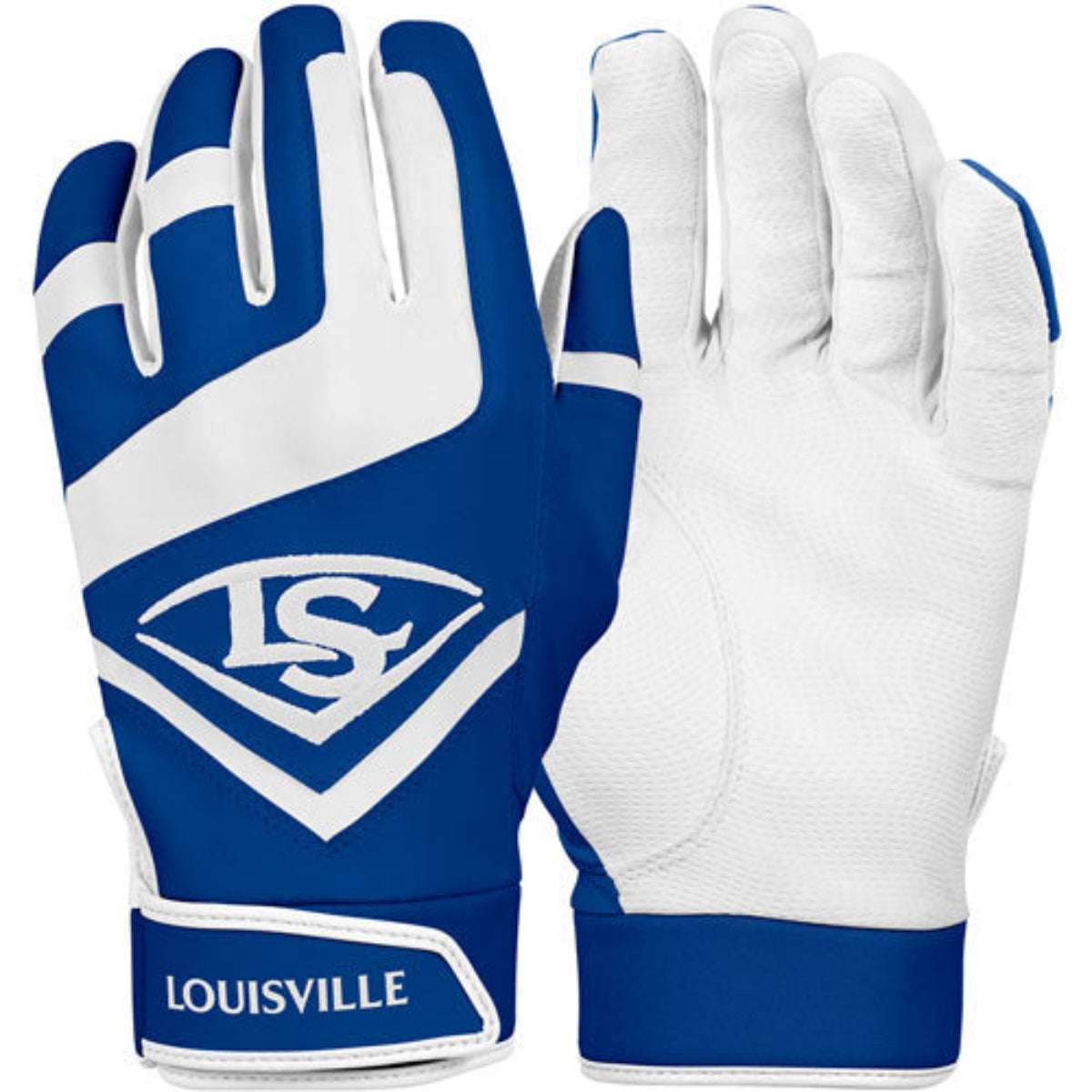 Louisville Slugger Adult Genuine Batting Gloves - Royal / White