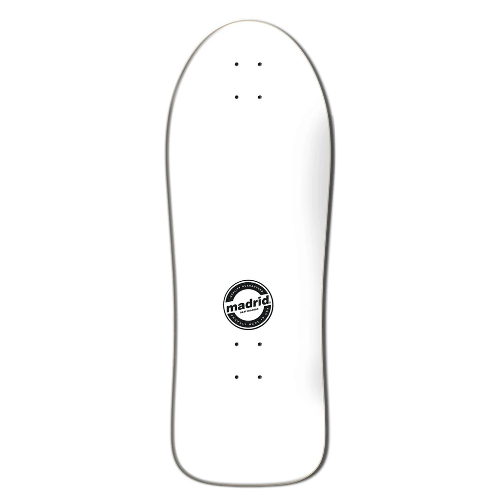 Madrid Skateboard Deck Gary Sanderson Atomic Man Reissue White 10.62" x 30.25"