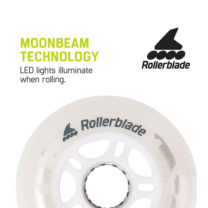 Rollerblade Moonbeams LED 80mm/82A Wheels (Pack of 4)