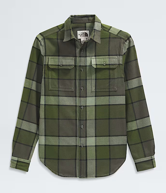 The North Face - Mens Arroyo Flannel Shirt Plaid - New Taupe Green Macro Small Plaid