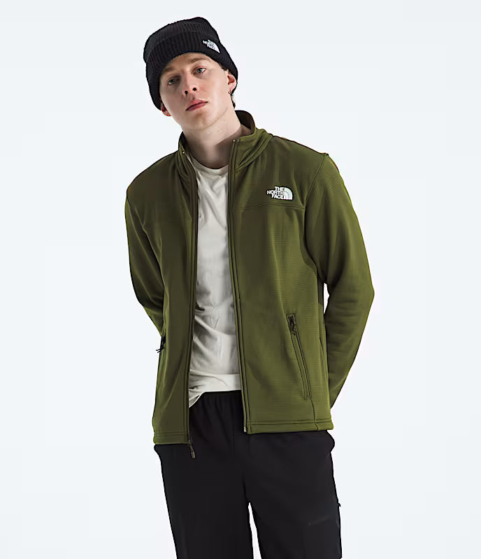 The North Face - Cedar Trail Grid Fleece Full Zip - Men's - Woodland Green