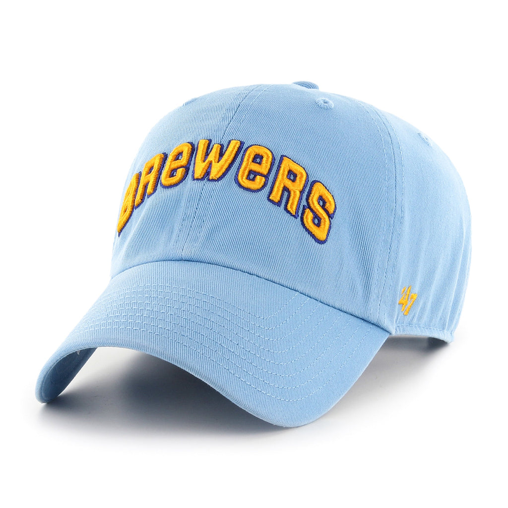 Milwaukee Brewers MLB 47 Brand Men's Light Blue Vintage Clean Up Adjustable Hat