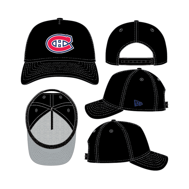 Montreal Canadiens NHL New Era Men's Black 9Forty A-Frame Snapback Hat