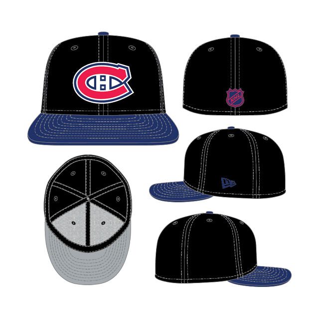 Montreal Canadiens NHL New Era Men's Black/Royal 59Fifty Two Tone Fitted Hat