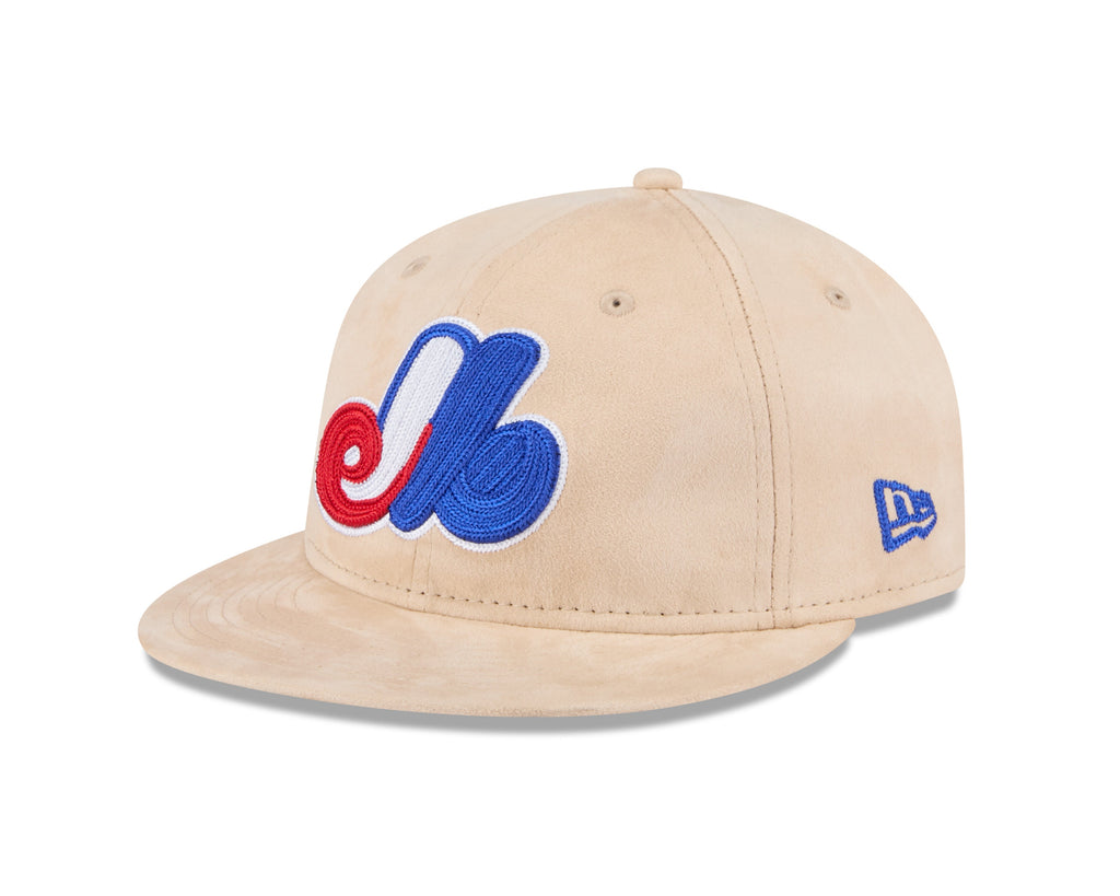 Montreal Expos MLB New Era Men's Beige Suede 9Fifty Retro Crown Cooperstown Snapback