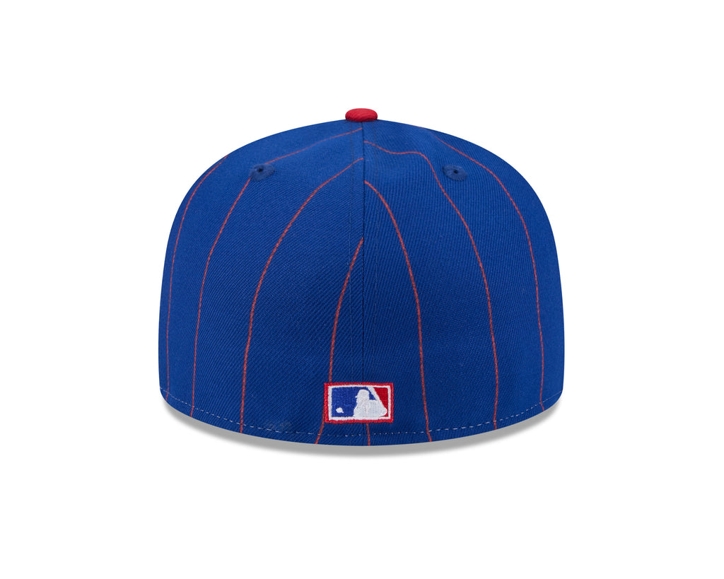 Montreal Expos MLB New Era Men's Royal Blue 59Fifty Two Tone Pinstripe Fitted Hat