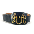 Hermes Belt Vintage Buckle Leather Black