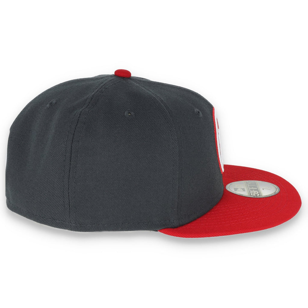 NEW ERA GOLDEN STATE WARRIORS COLOR PACK 2TONE 59FIFTY FITTED HAT- GREY/RED