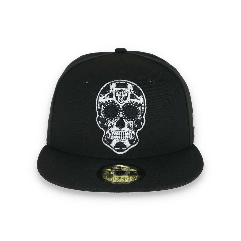 NEW ERA LAS VEGAS RAIDERS SUGAR SKULL 59FIFTY FITTED HAT-BLACK/WHITE