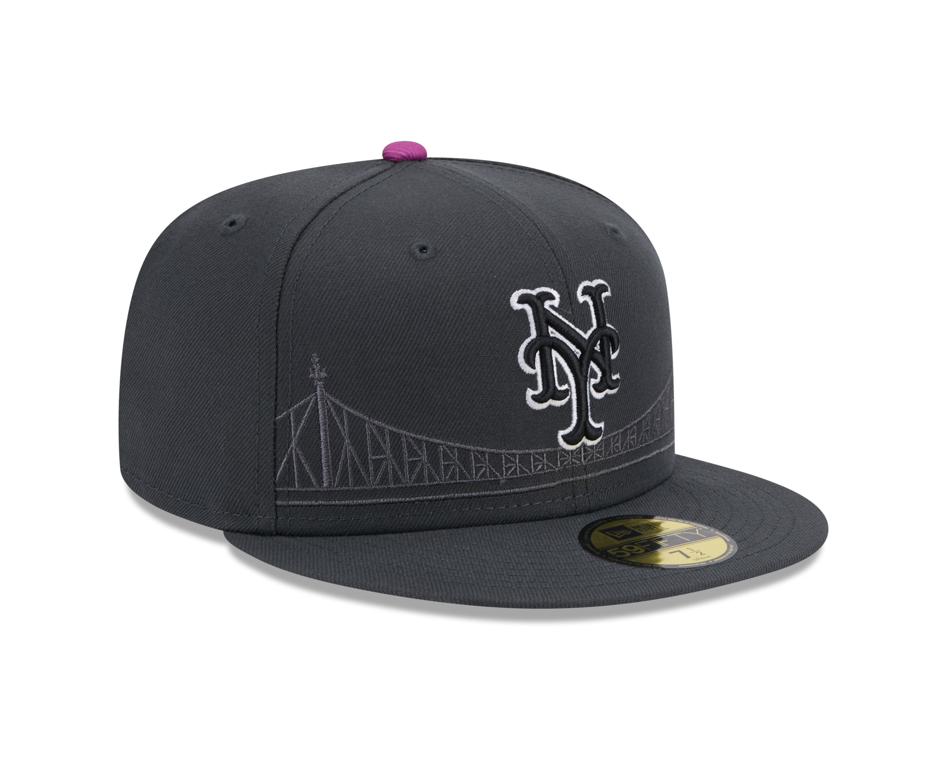 New York Mets MLB New Era Men's Graphite 59Fifty 2024 City Connect Fitted Hat