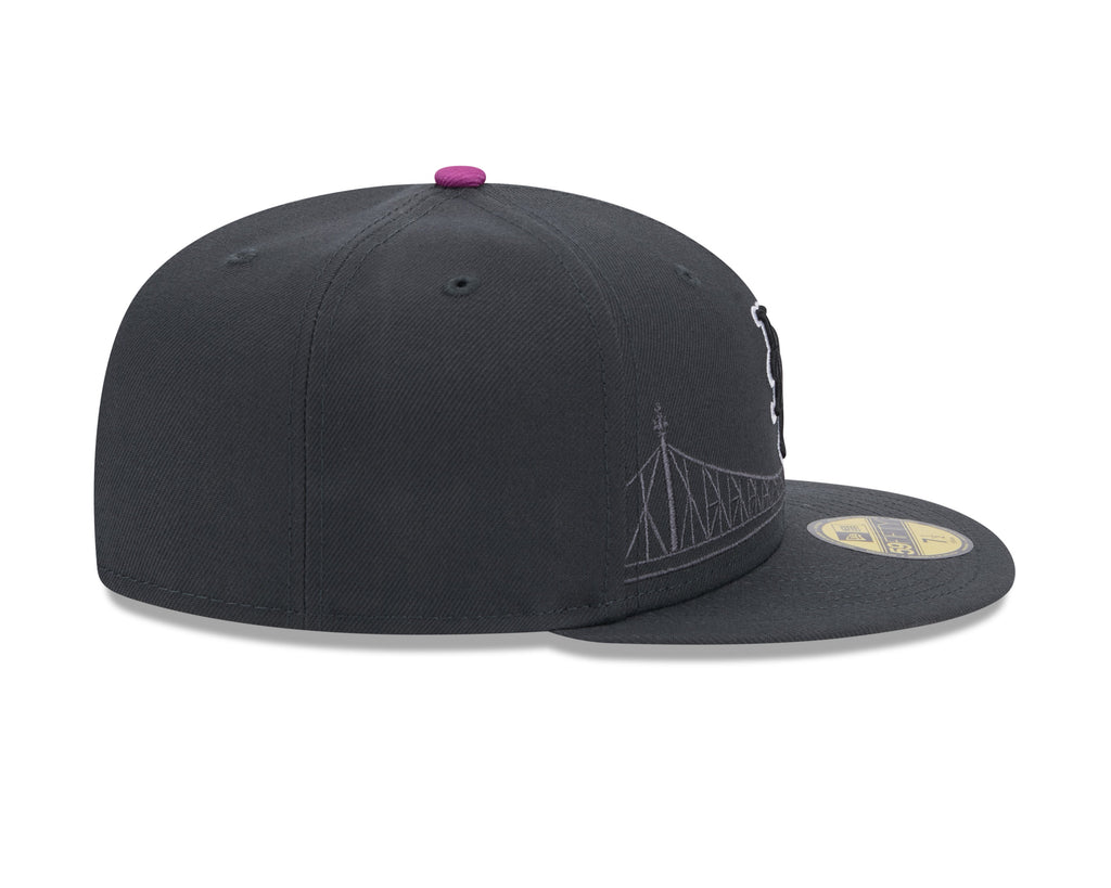 New York Mets MLB New Era Men's Graphite 59Fifty 2024 City Connect Fitted Hat