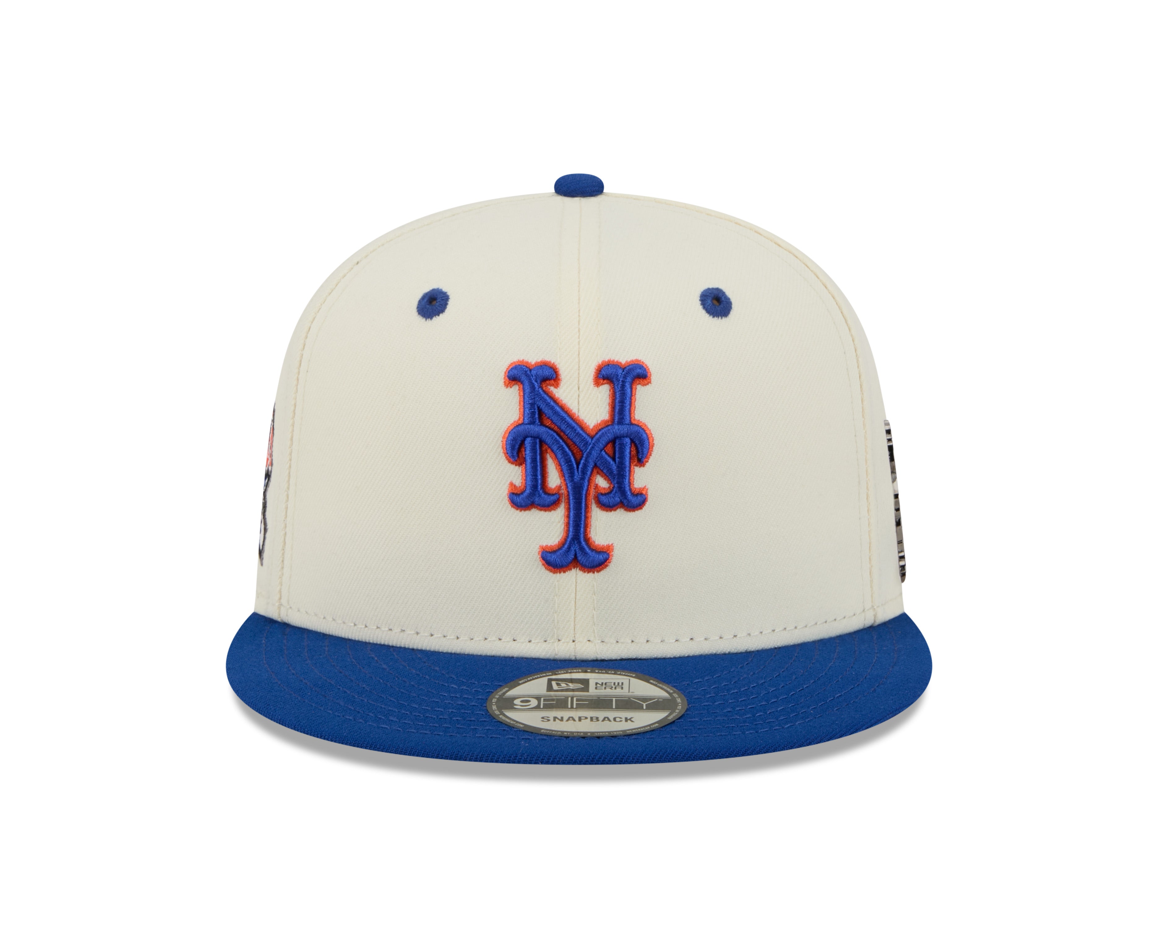 New York Mets MLB New Era Men's Cream/Royal Blue 9Fifty Mascot Pin Snapback