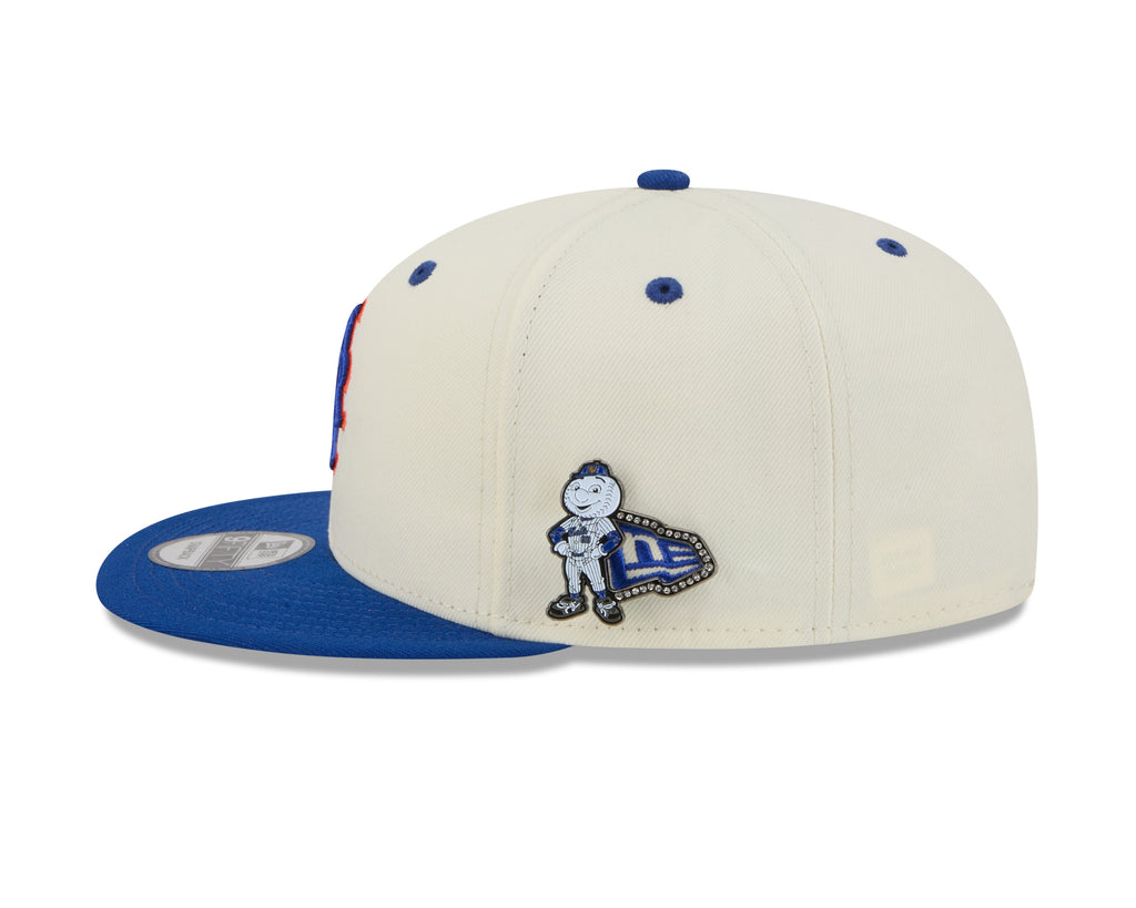 New York Mets MLB New Era Men's Cream/Royal Blue 9Fifty Mascot Pin Snapback