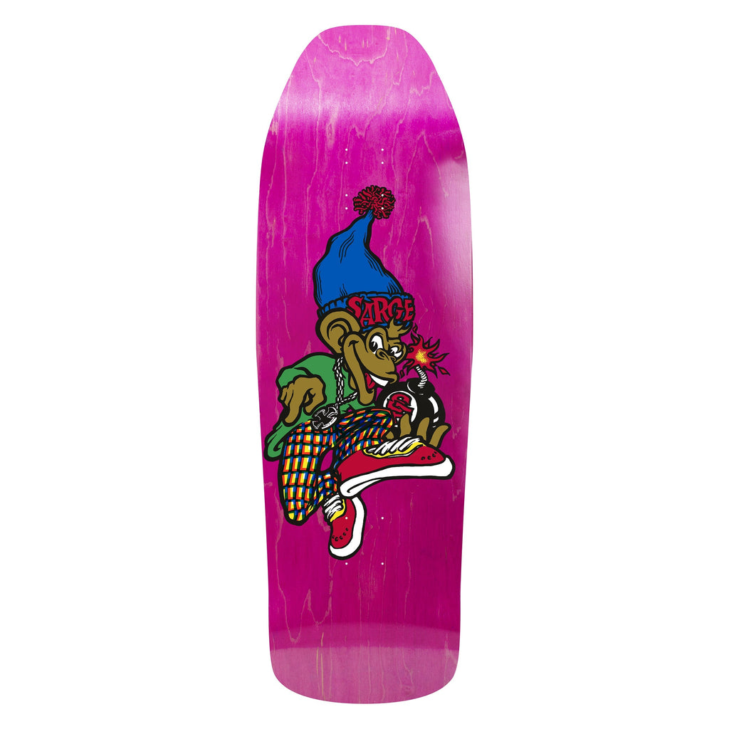 New Deal Skateboard Deck Danny Sargent Monkey Bomb Pink 9.62" x 31"
