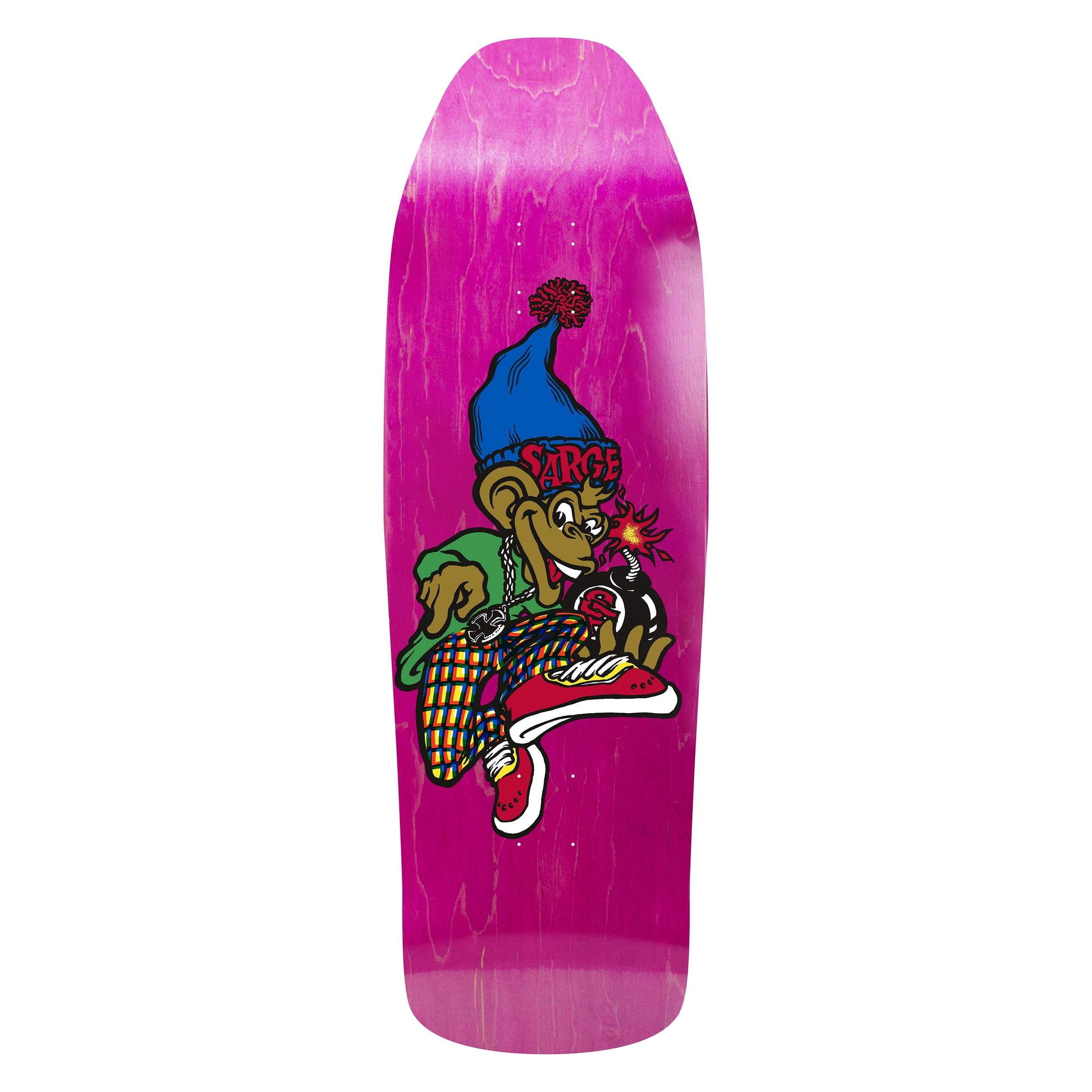 New Deal Skateboard Deck Danny Sargent Monkey Bomb Pink 9.62" x 31"