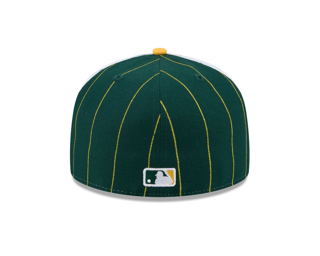 Oakland Athletics MLB New Era Men's Green 59Fifty Two Tone Pinstripe Fitted Hat