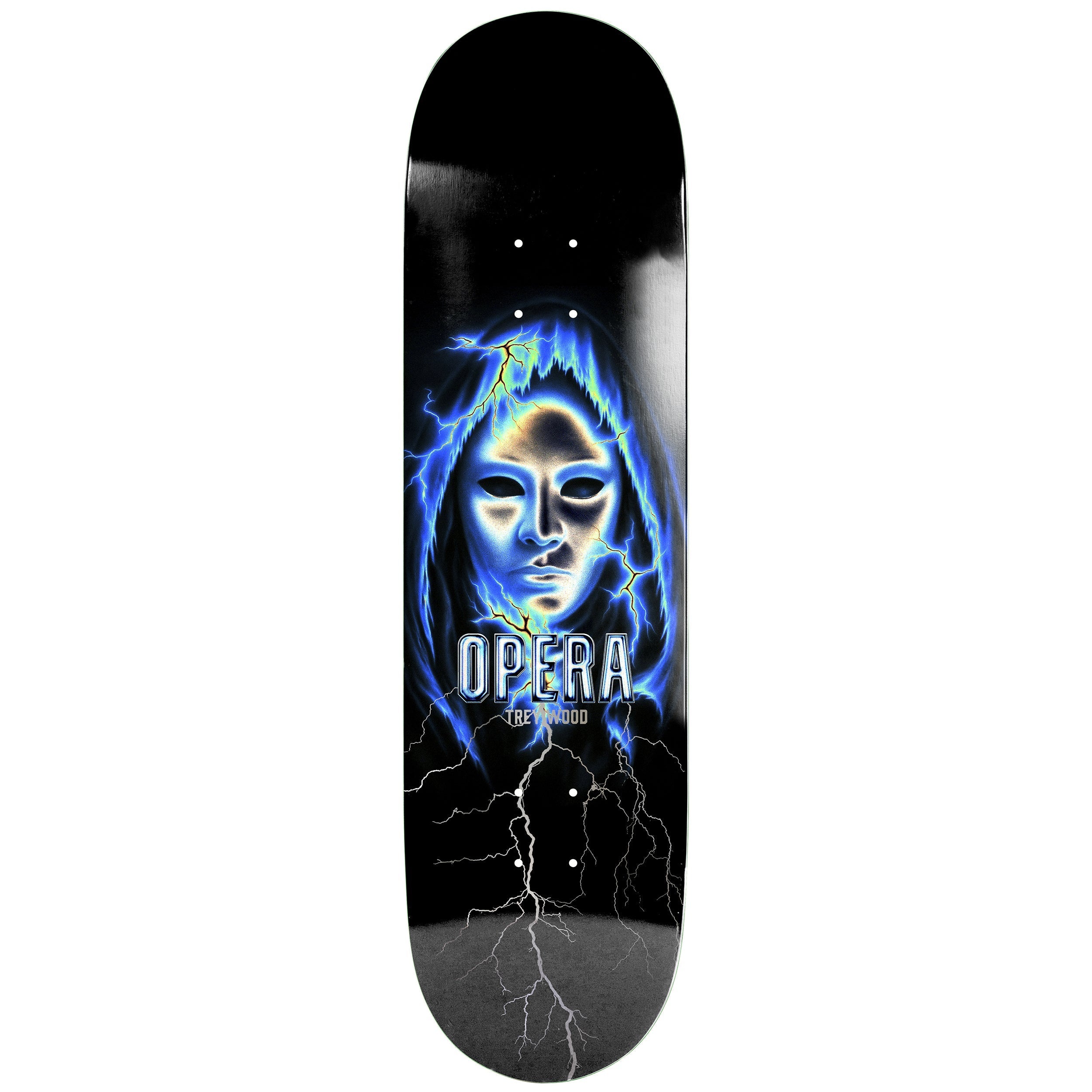 Opera Skateboard Deck Trey Wood Lightning Silver Foil 8.75" x 31.95"