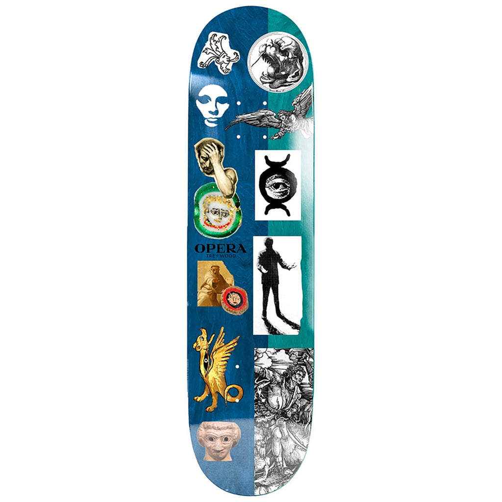 Opera Skateboard Deck Trey Wood Other Side Blue 8.25" x 32.1"