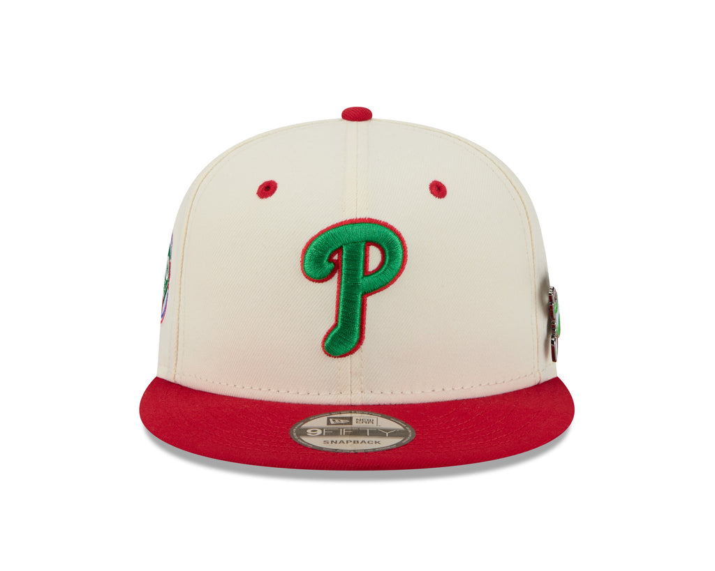 Philadelphia Phillies MLB New Era Men's Cream/Red 9Fifty Mascot Pin Snapback