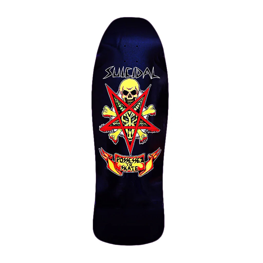 Dogtown Skateboard Deck Suicidal Skates Possessed to Skate 80s ReIssue Black/Diamond Ice 10" x 30.75"
