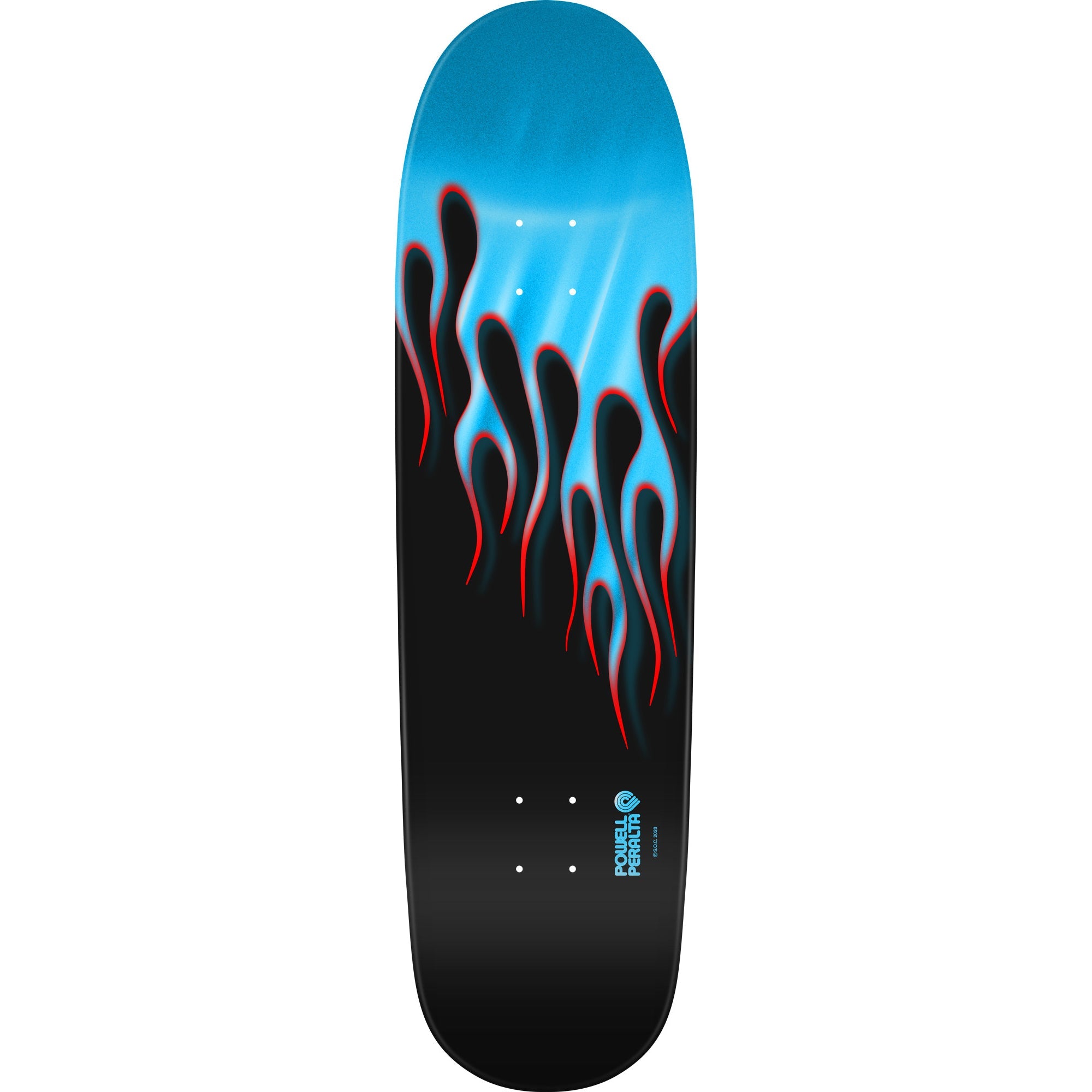 Powell Peralta Skateboard Deck Nitro Hotrod Flames Black/Blue Foil Old School Reissue