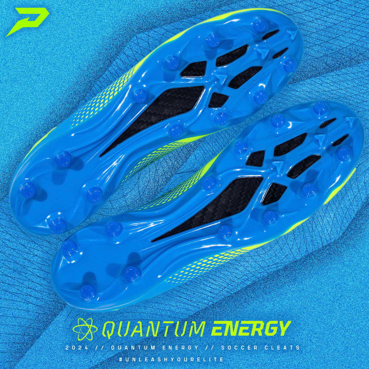 Quantum Energy Flag Football Cleats - Columbia Blue & Slime