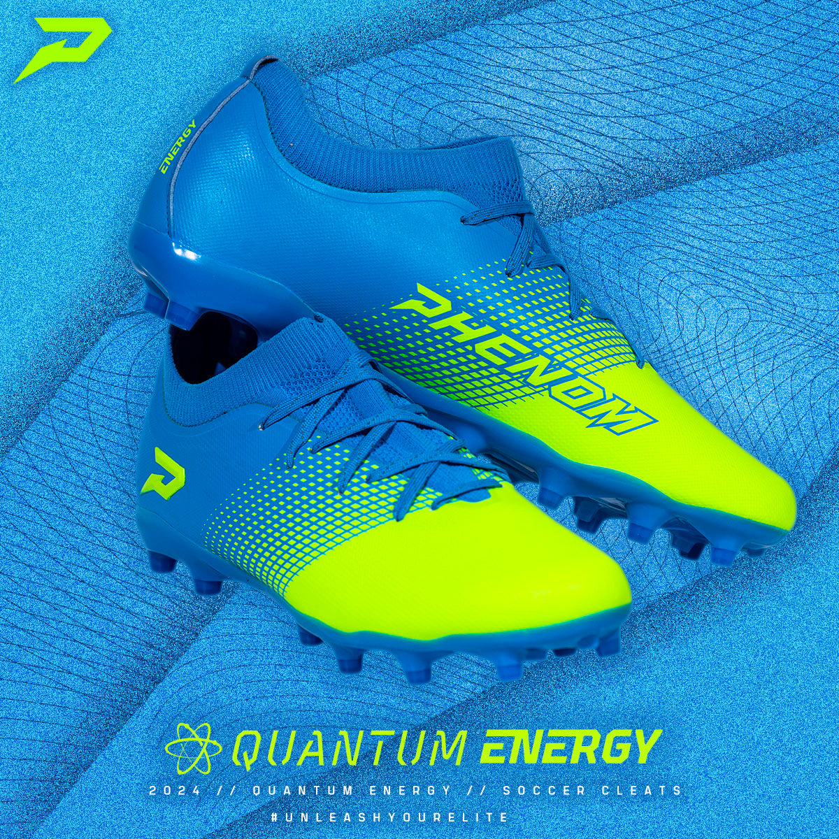 Quantum Energy Flag Football Cleats - Columbia Blue & Slime
