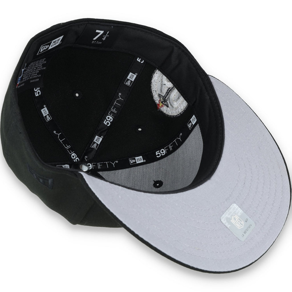 Las Vegas Raiders Shield 60th Anniversary Side Patch New Era 59Fifty Fitted-Black/White