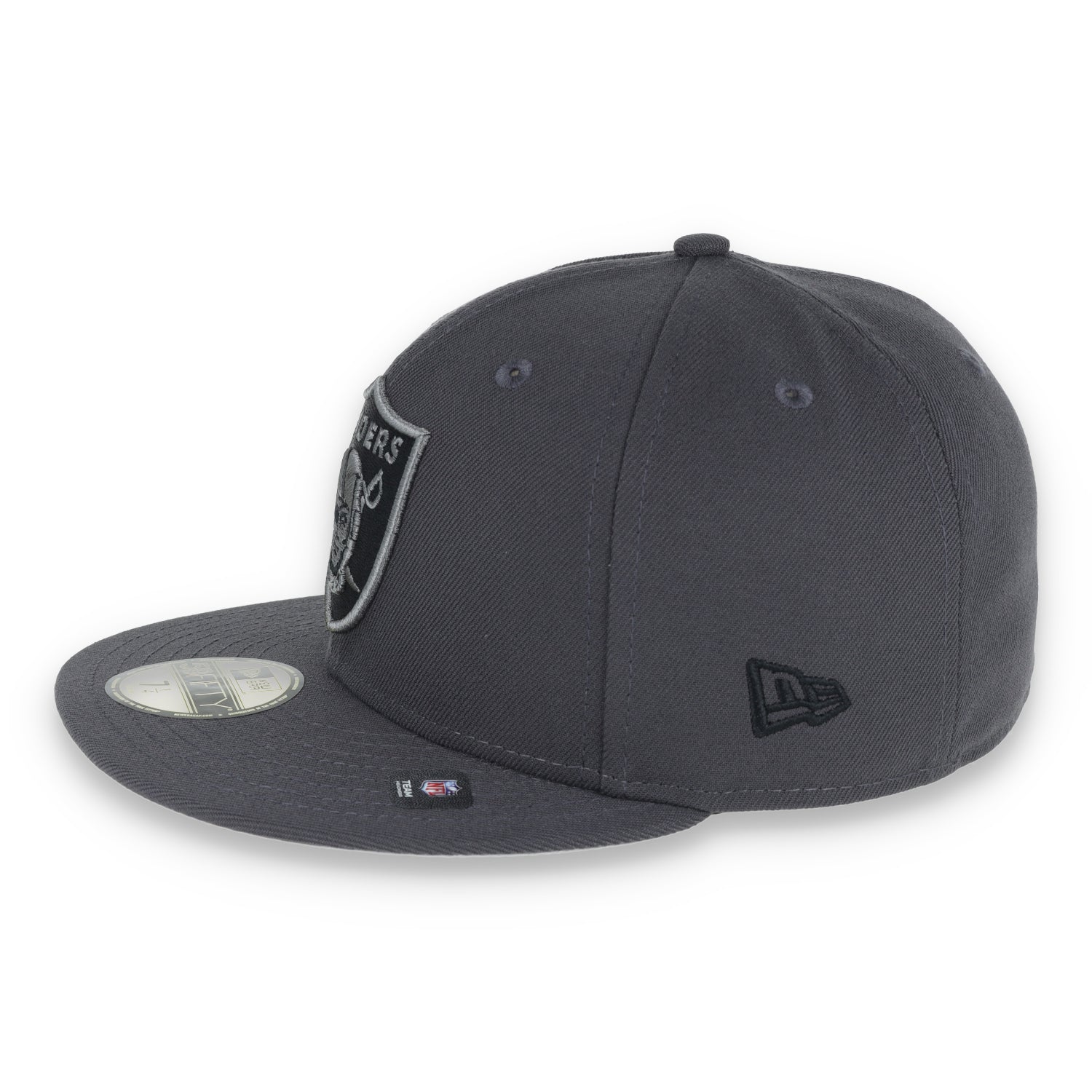 Las Vegas Raiders Shield Super Bowl XV Side Patch New Era 59Fifty Fitted-Grey/Black