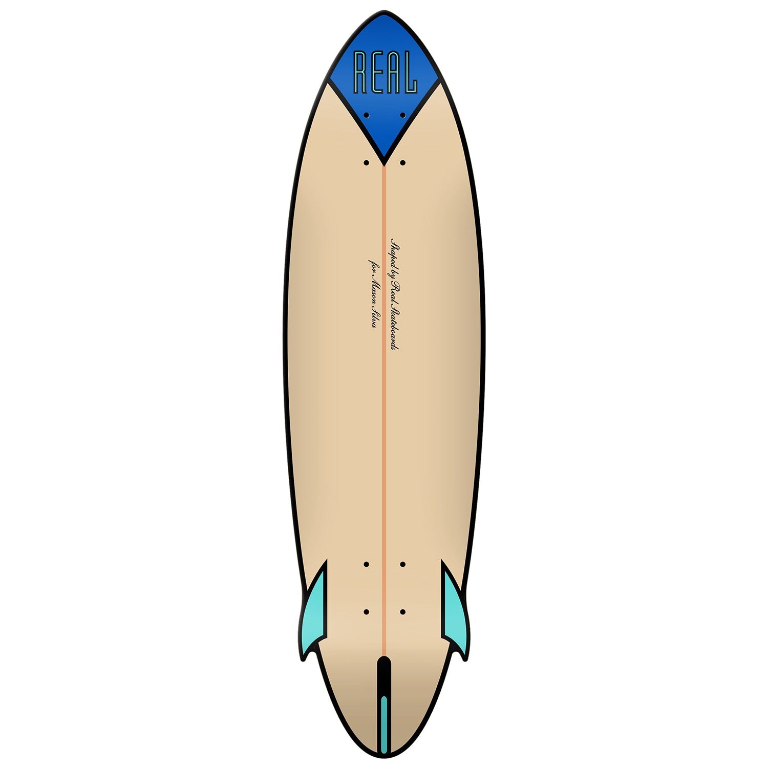 Real Skateboard Deck Mason Speed Egg CNC Cruiser 9.25" X 34"