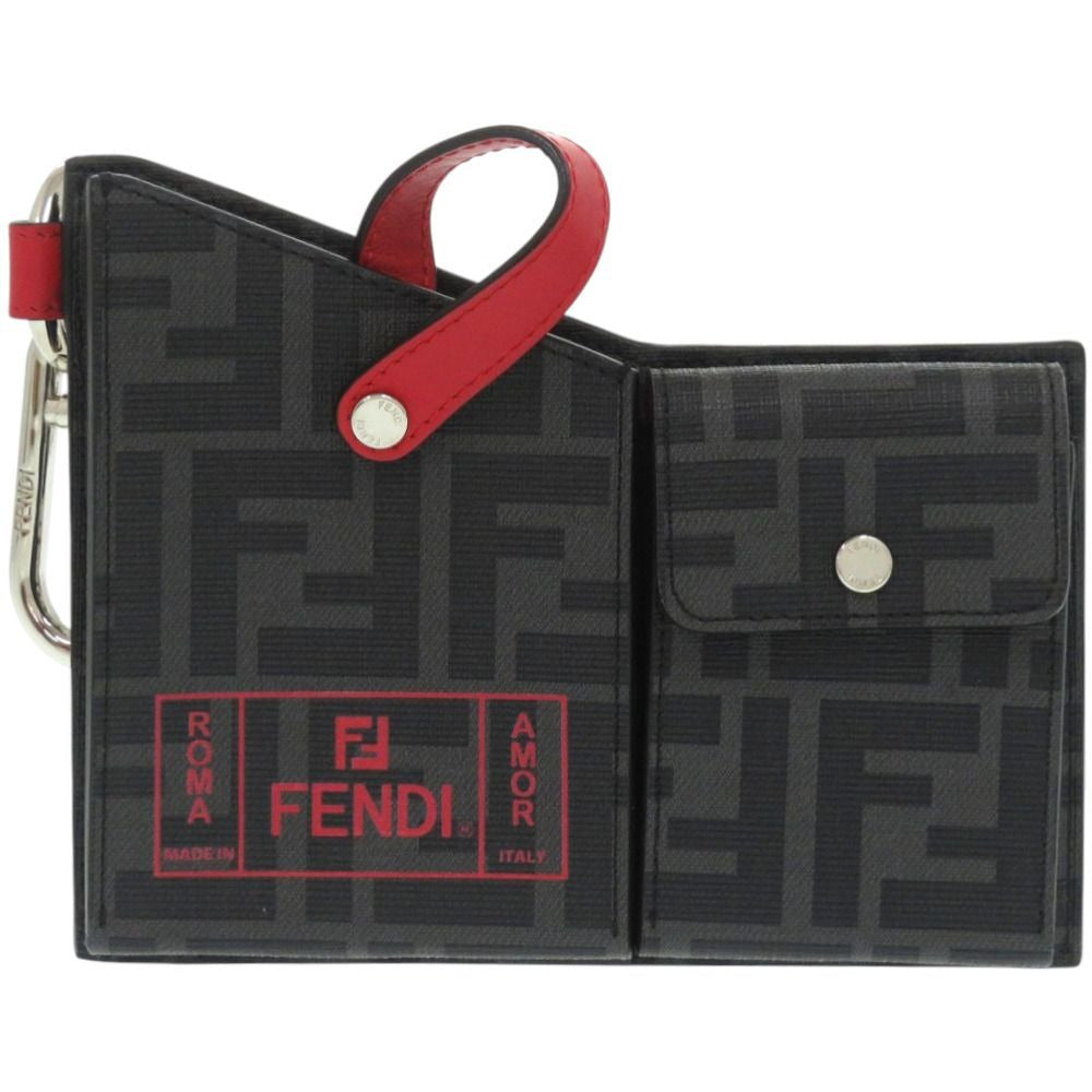 Fendi Pocket Charm Belt Bag Leather Black Red